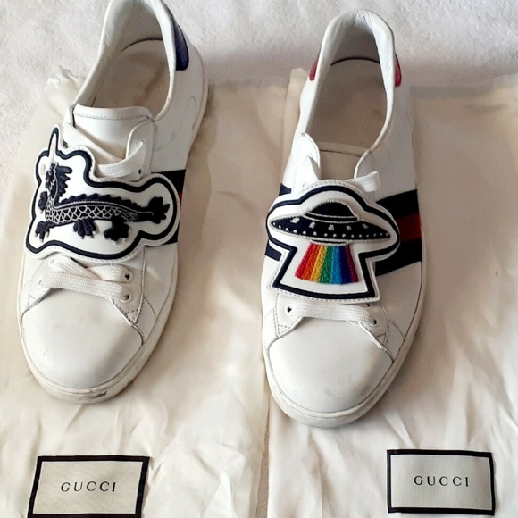 Gucci Ace w/UFO & Dragon Embroidered Patches - Picture 9 of 10